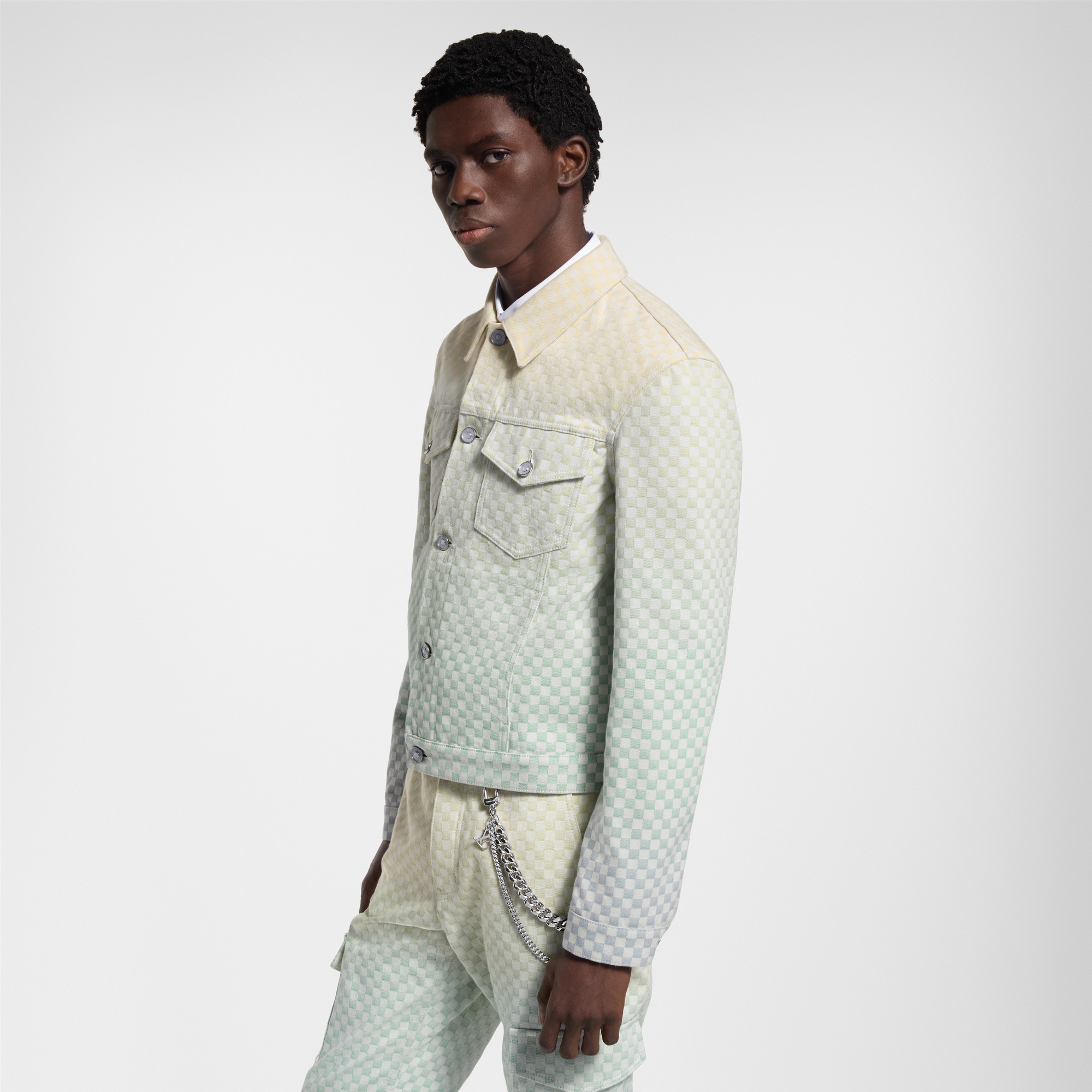 ジャケット・アウター Louis Vuitton Damier Denim Jacket Damier Washed Denim Jacket - Ready-to-Wear 1AFWW6 | LOUIS